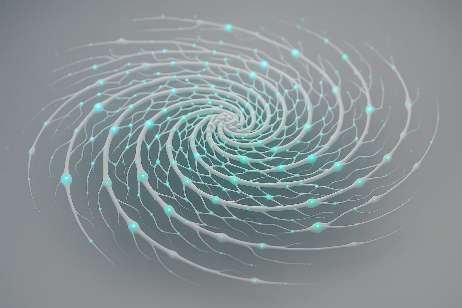 A vibrant, swirling galaxy with glowing, interconnected neural pathways forming a dynamic, ever-evolving spiral, symbolizing the seamless, automatic updating of AI intelligence.