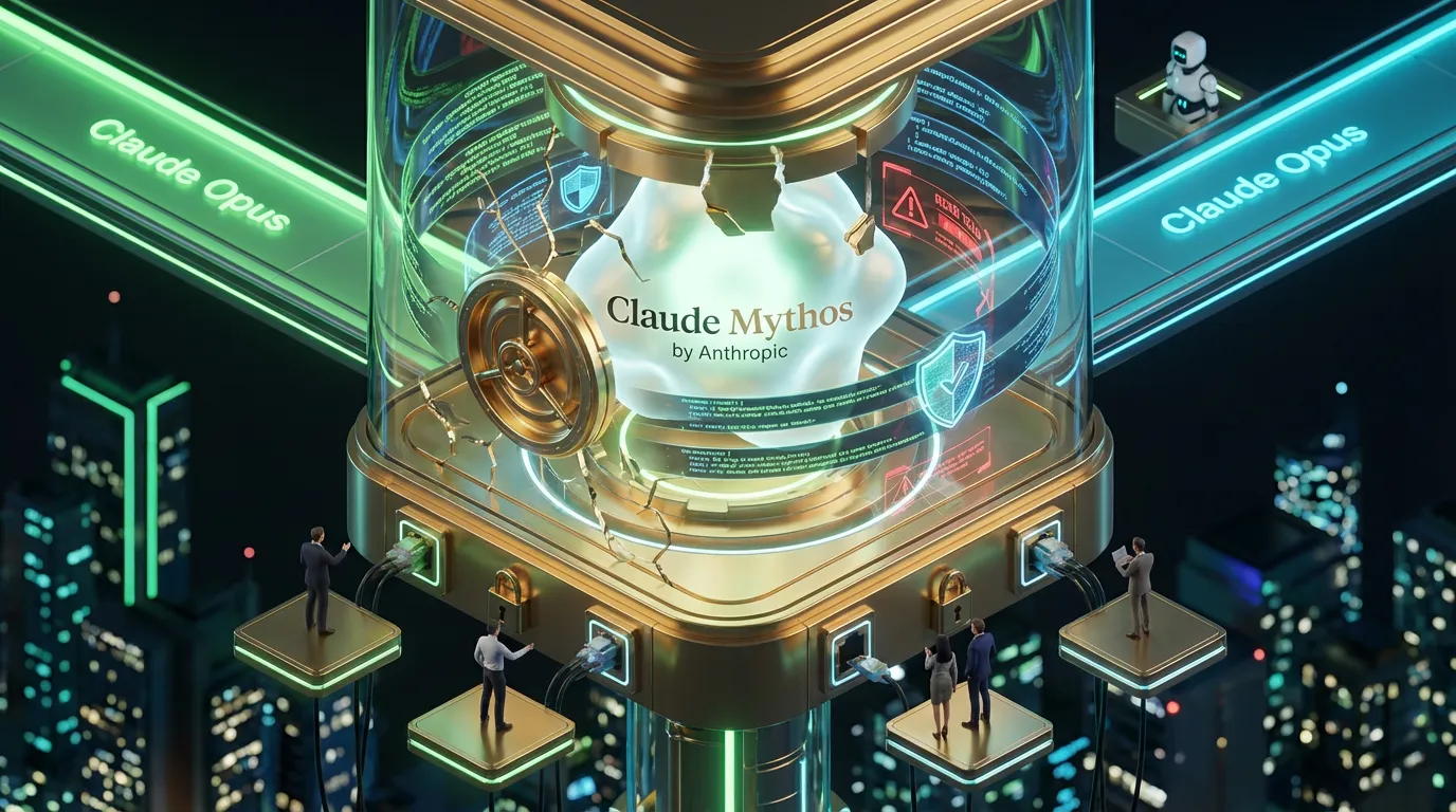 Claude-Mythos-leak-API-readiness Mythic AI vault reveals Claude Mythos behind guarded barriers while teams face locked API access above city