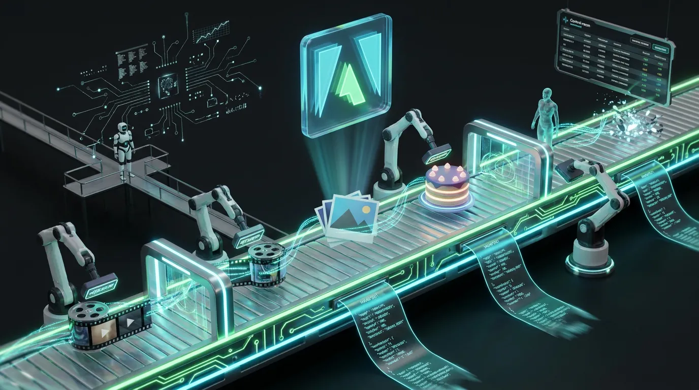 Futuristic conveyor of digital assets passing verification gates with glowing cryptographic seals and failing assets